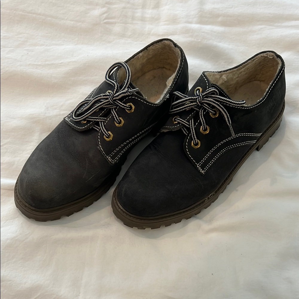 Vintage Blue Lace-Up Casual Work Shoes